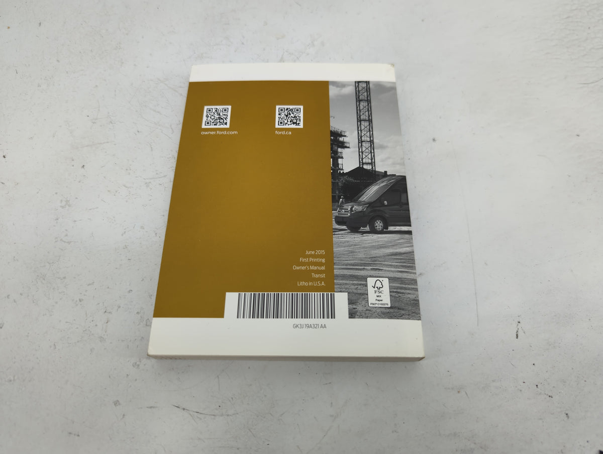 2015 Ford Transit 250 Owners Manual Book Guide P/N:GK3J19A321AA OEM Used Auto Parts - Oemusedautoparts1.com