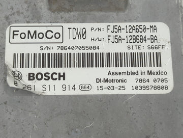 2015-2016 Ford Transit Connect PCM Engine Control Computer ECU ECM PCU OEM P/N:0 261 S11 914 FJ5A-12A650-MA Fits Fits 2015 2016 OEM Used Auto Parts