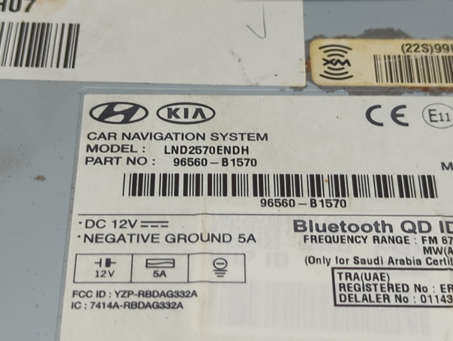 2015 Genesis Genesis Radio AM FM Cd Player Receiver Replacement P/N:96560-B1570 LND2570ENDH, YZP-RBDAG332A, 7414A-RBDAG332A 