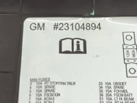 2013-2016 Gmc Savana 2500 Fusebox Fuse Box Panel Relay Module P/N:23104894 Fits Fits 2013 2014 2015 2016 OEM Used Auto Parts