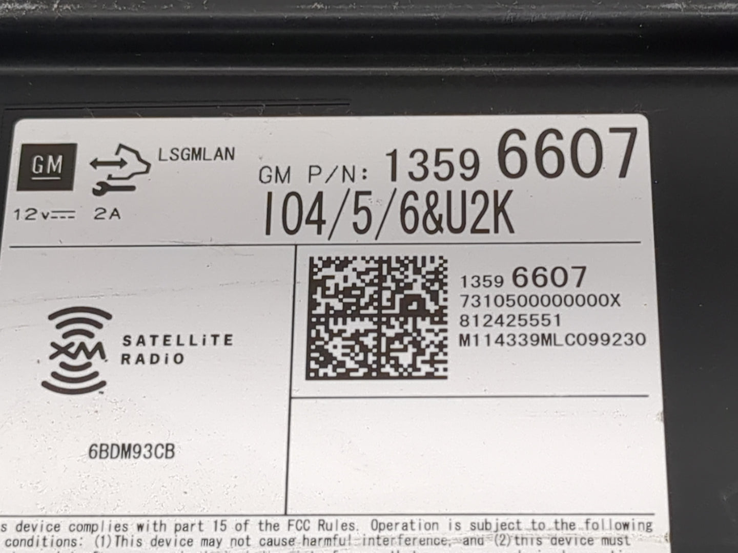 2015 Gmc Sierra 1500 Radio AM FM Cd Player Receiver Replacement P/N:13596607 Fits Fits 2016 OEM Used Auto Parts - Oemusedaut