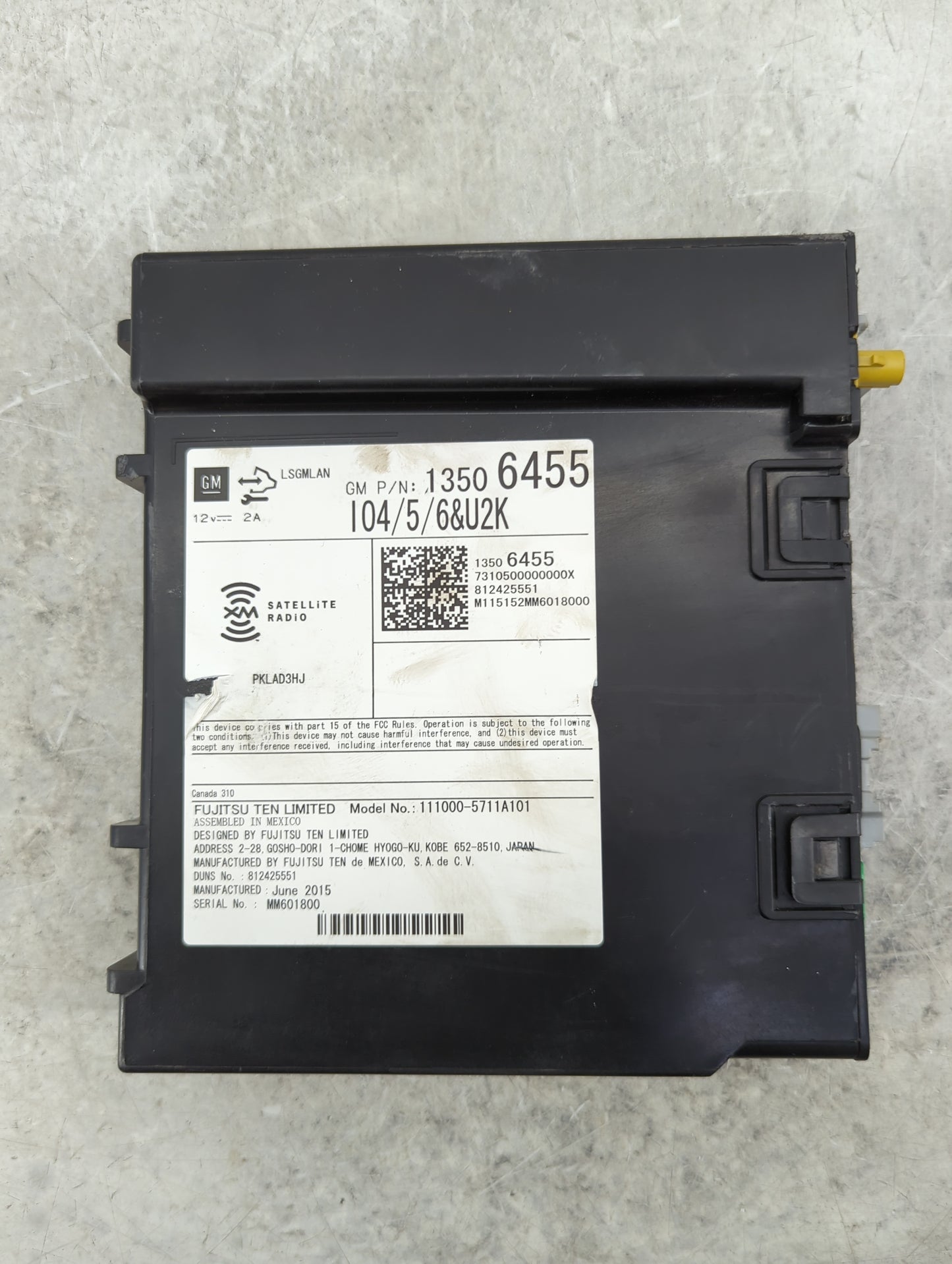 2015 Gmc Sierra 1500 Denali Radio AM FM Cd Player Receiver Replacement P/N:13506455 111000-5711A101 Fits Fits 2016 OEM Used 