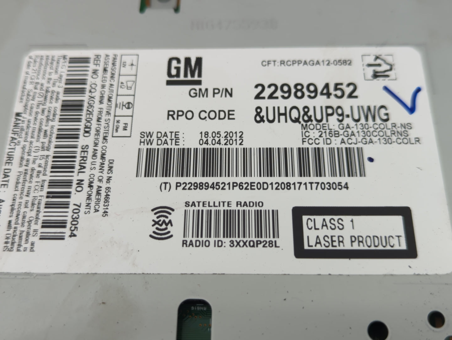 2012-2015 Gmc Terrain Radio AM FM Cd Player Receiver Replacement P/N:22989452 Fits Fits 2012 2013 2014 2015 OEM Used Auto Pa