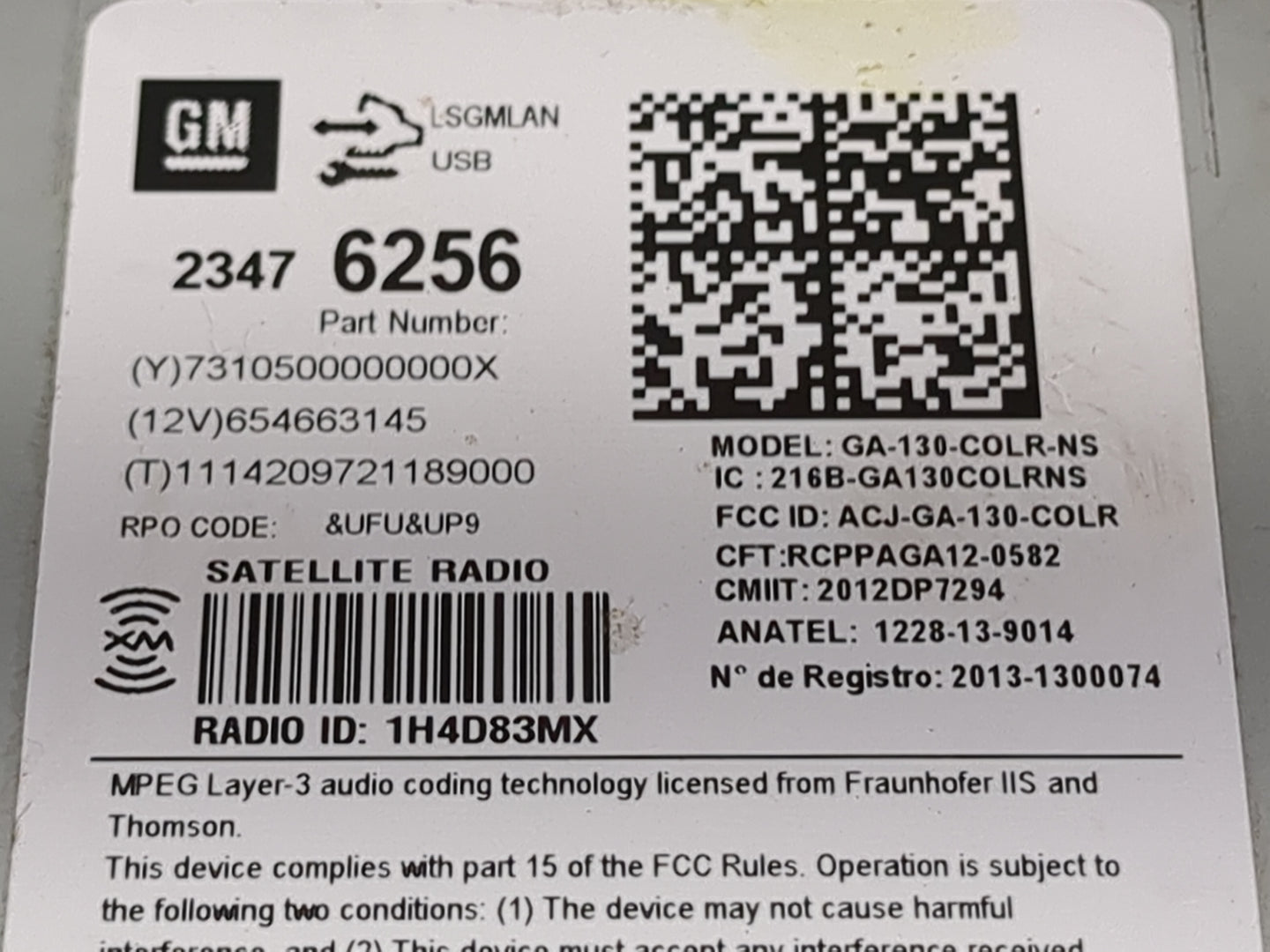 2014-2015 Gmc Terrain Radio AM FM Cd Player Receiver Replacement P/N:23476256 GA-130-COLR-NS Fits Fits 2014 2015 2016 2017 O