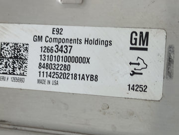 2015-2016 Gmc Yukon PCM Engine Control Computer ECU ECM PCU OEM P/N:12663437 Fits Fits 2014 2015 2016 OEM Used Auto Parts