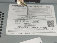 2013-2015 Honda Accord Radio AM FM Cd Player Receiver Replacement P/N:39100=-T2A-A320 Fits Fits 2013 2014 2015 OEM Used Auto