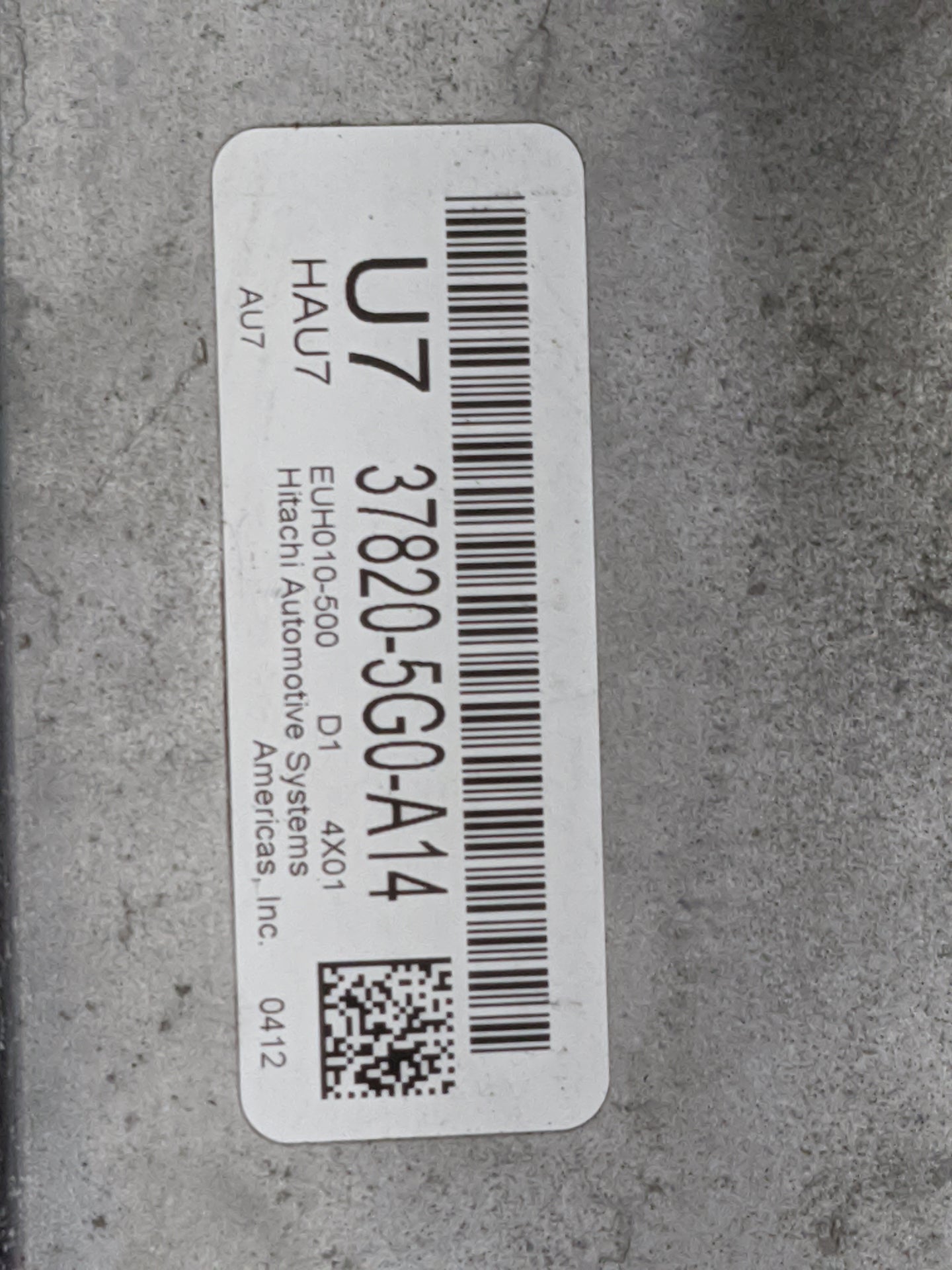 2014-2015 Honda Accord PCM Engine Control Computer ECU ECM PCU OEM P/N:37820-5G0-A14 EUH010-500 Fits Fits 2014 2015 OEM Used