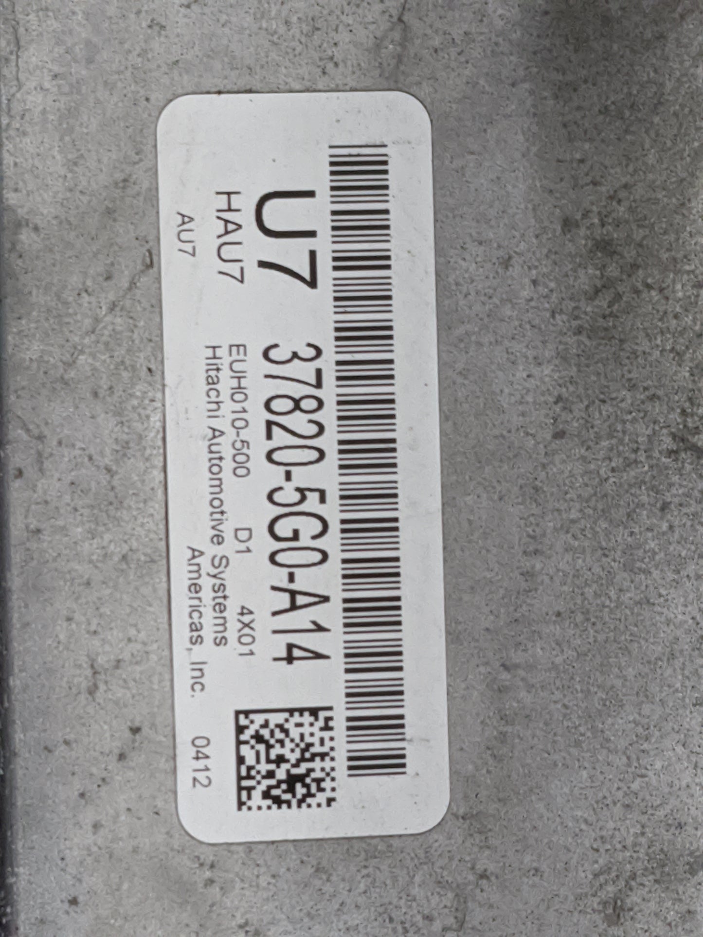 2014-2015 Honda Accord PCM Engine Control Computer ECU ECM PCU OEM P/N:37820-5G0-A14 EUH010-500 Fits Fits 2014 2015 OEM Used