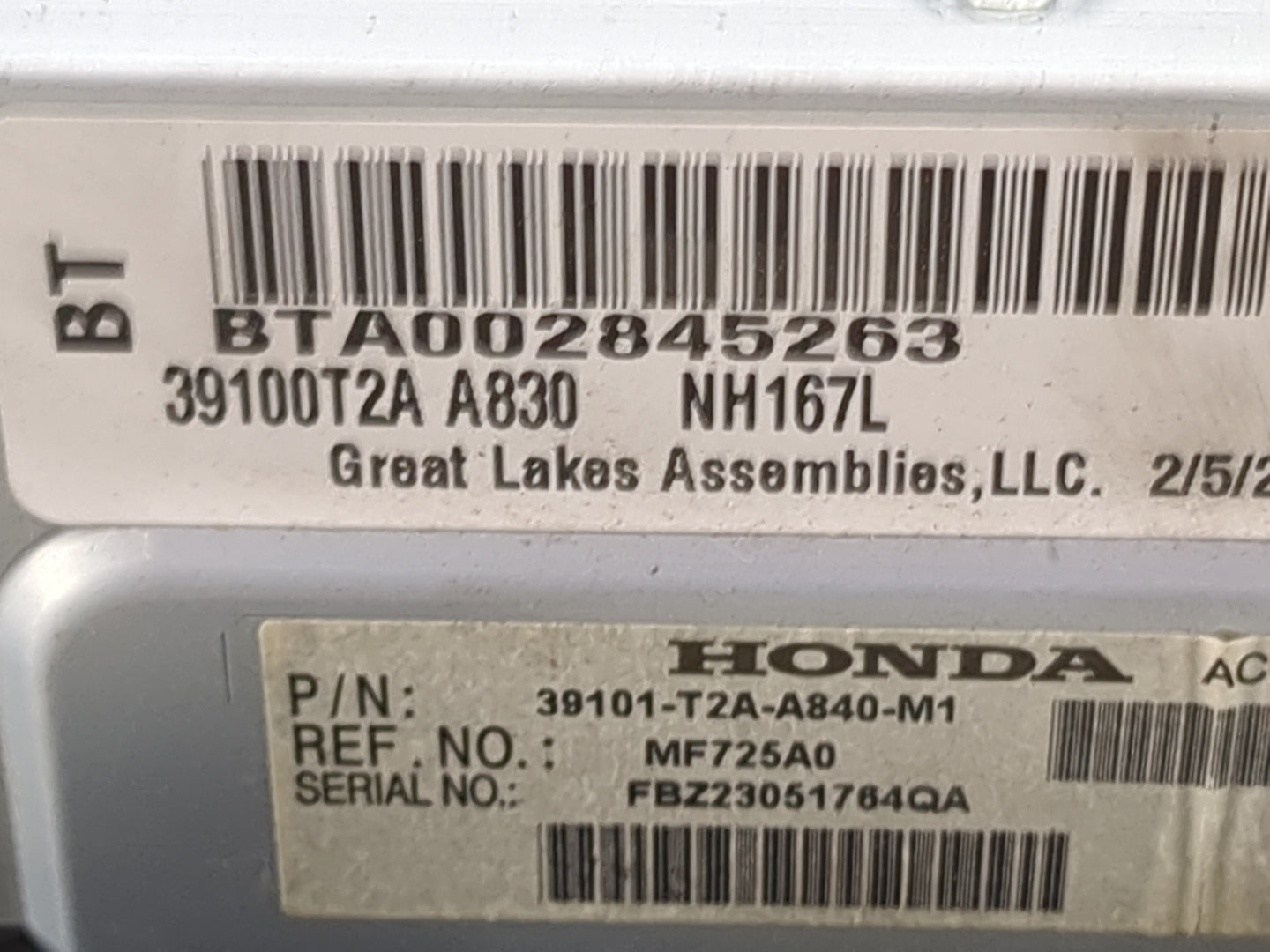 2013-2015 Honda Accord Radio AM FM Cd Player Receiver Replacement P/N:39100T2AA830 39101-T2A-A840-M1 Fits Fits 2013 2014 201