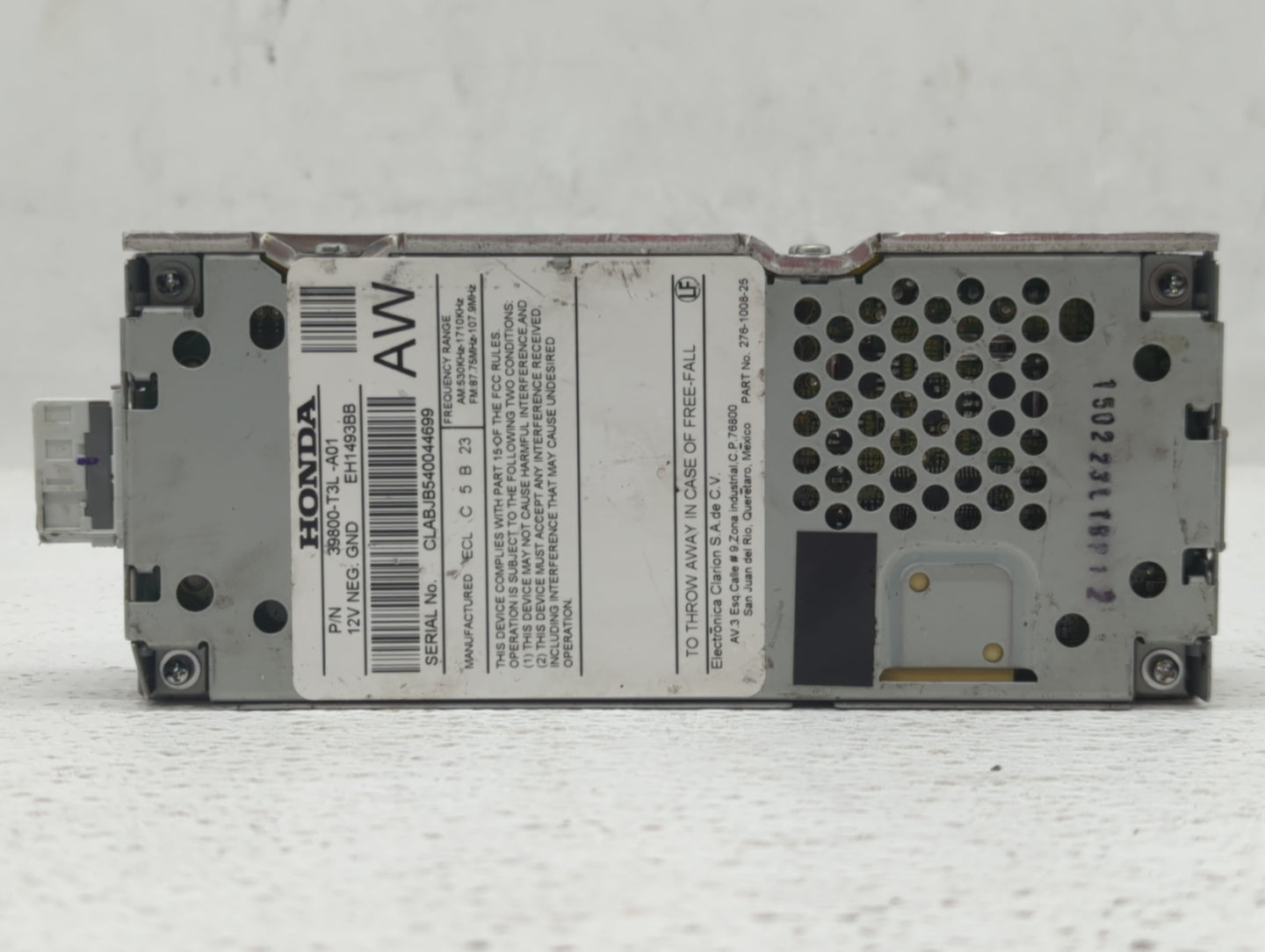 2013-2015 Honda Accord Radio AM FM Cd Player Receiver Replacement P/N:39800-T3L-A01 39186-T3L-A511-M1 Fits Fits 2013 2014 20