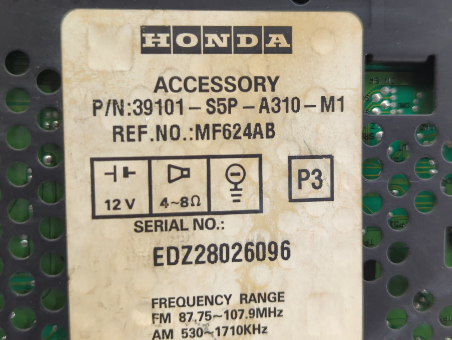 2013-2015 Honda Accord Radio AM FM Cd Player Receiver Replacement P/N:39101-S5P-A310-M1 39100-T2A-A220 Fits Fits 2013 2014 2