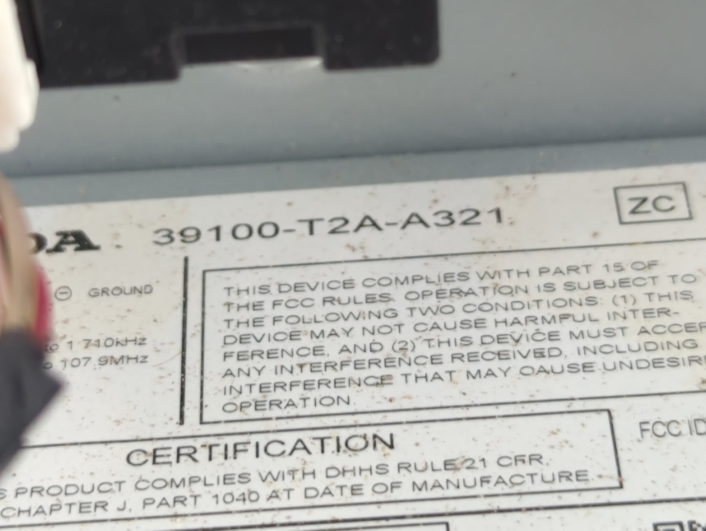 2013-2015 Honda Accord Am Fm Cd Player Radio Receiver - Oemusedautoparts1.com