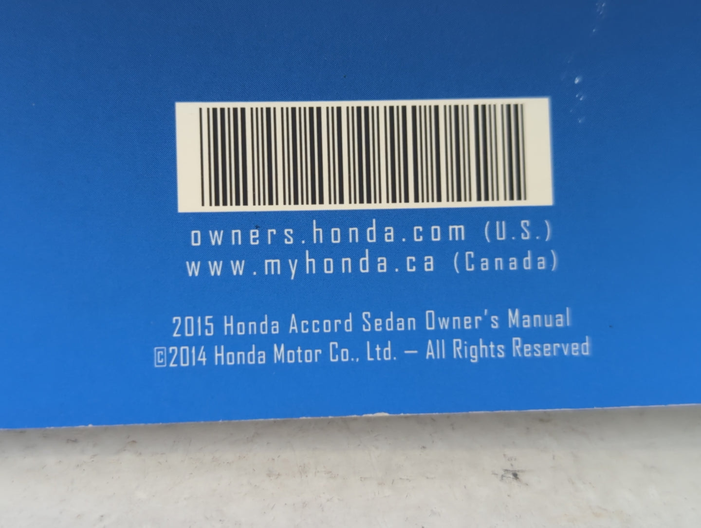 2015 Honda Accord Owners Manual Book Guide OEM Used Auto Parts - Oemusedautoparts1.com