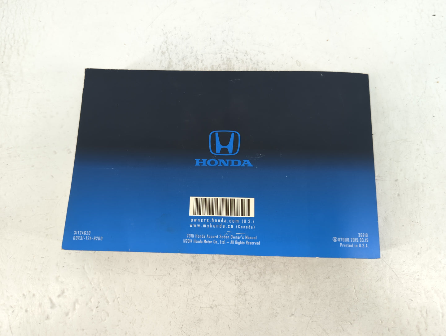 2015 Honda Accord Owners Manual Book Guide P/N:00X31-T2A-6200 31T2A620 OEM Used Auto Parts - Oemusedautoparts1.com