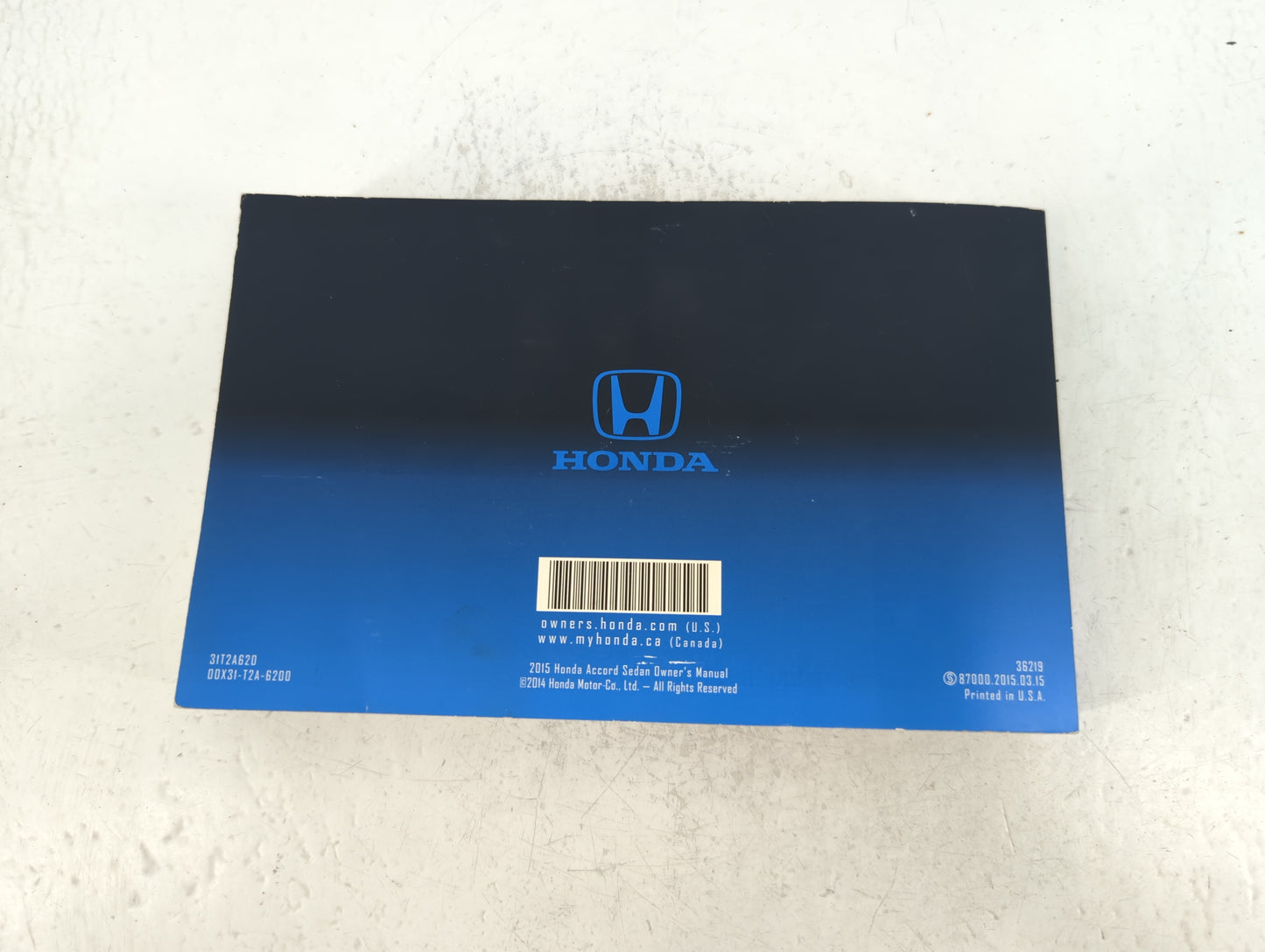 2015 Honda Accord Owners Manual Book Guide P/N:00X31-T2A-6200 31T2A620 OEM Used Auto Parts - Oemusedautoparts1.com