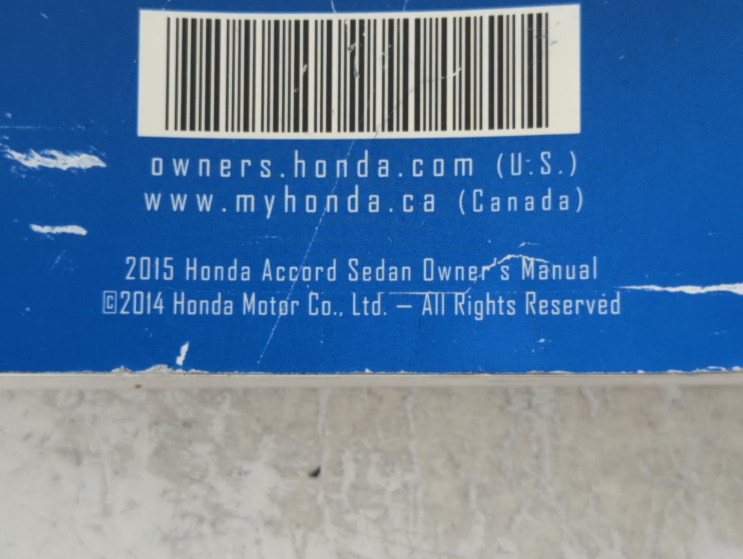 2015 Honda Accord Owners Manual Book Guide P/N:00X31-T2A-6200 31T2A620 OEM Used Auto Parts - Oemusedautoparts1.com