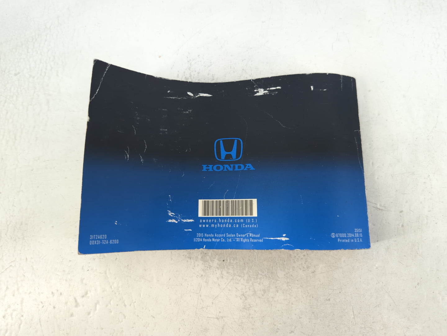 2015 Honda Accord Owners Manual Book Guide P/N:00X31-T2A-6200 31T2A620 OEM Used Auto Parts - Oemusedautoparts1.com