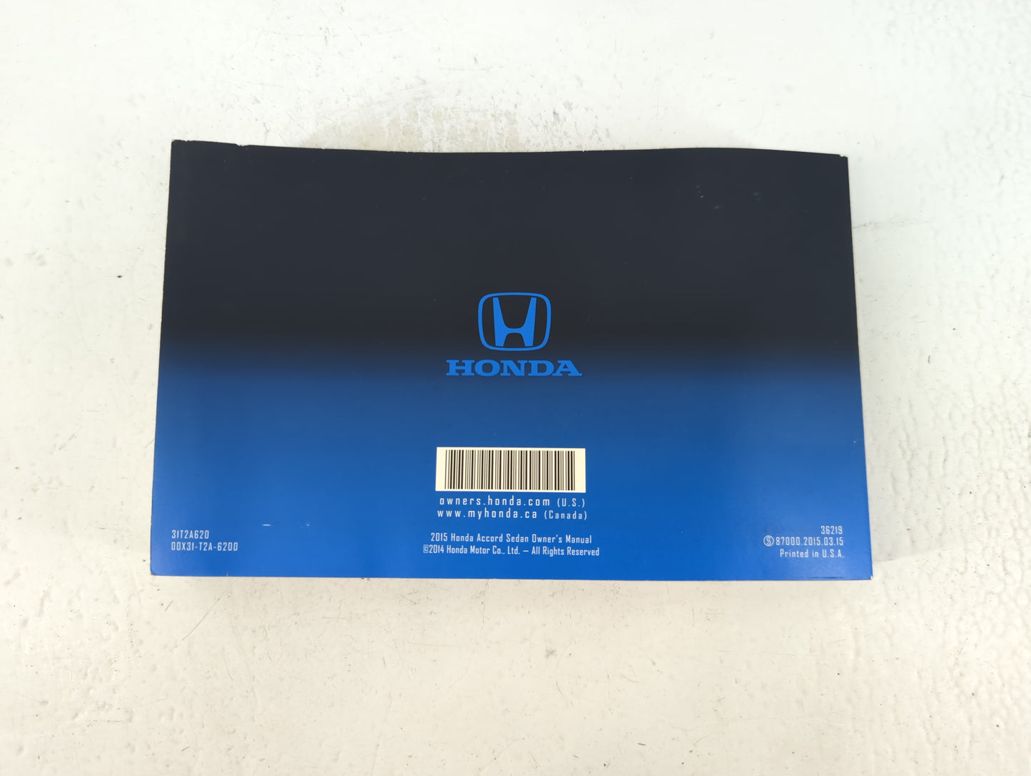 2015 Honda Accord Owners Manual Book Guide P/N:00X31-T2A-6200 31T2A620 OEM Used Auto Parts - Oemusedautoparts1.com