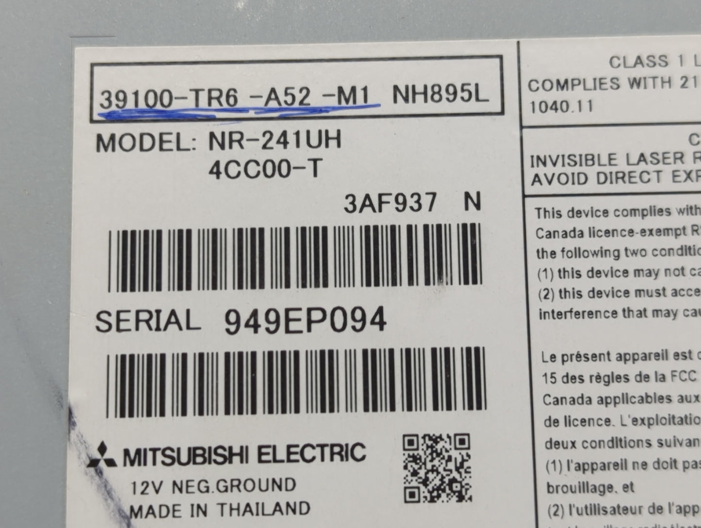 2014-2015 Honda Civic Information Display Screen - Oemusedautoparts1.com