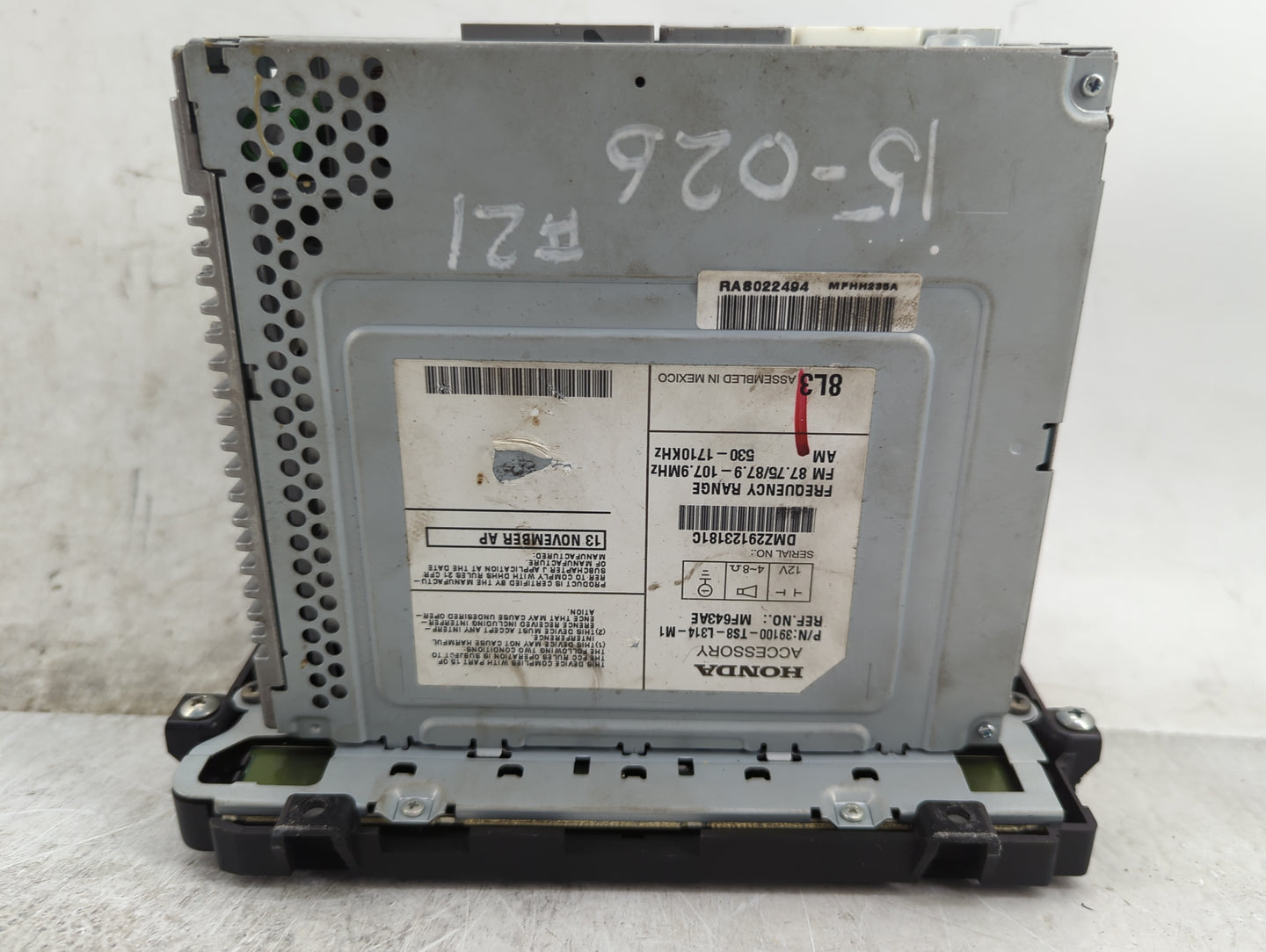 2013-2015 Honda Civic Radio AM FM Cd Player Receiver Replacement P/N:39100-TS8-L314-M1 MF643AE, MFHH295A Fits Fits 2013 2014