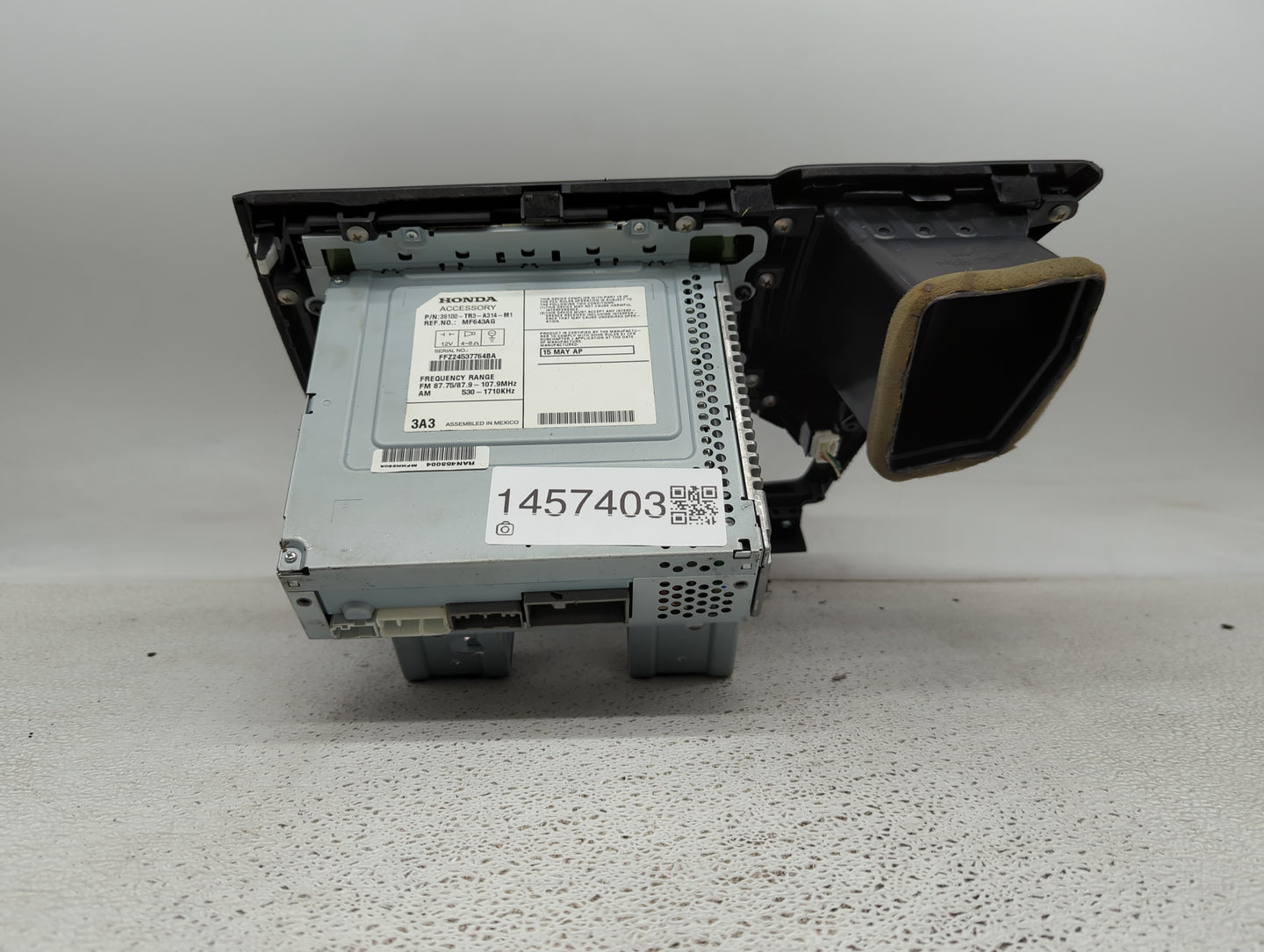 2013-2015 Honda Civic Radio AM FM Cd Player Receiver Replacement P/N:39100-TR3-A314-M1 Fits Fits 2013 2014 2015 OEM Used Aut