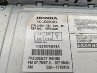 2013-2015 Honda Civic Radio AM FM Cd Player Receiver Replacement P/N:39100-TR3-A314-M1 Fits Fits 2013 2014 2015 OEM Used Aut