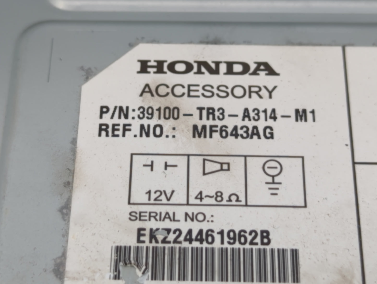 2013-2015 Honda Civic Radio AM FM Cd Player Receiver Replacement P/N:39100-TR3-A314-M1 Fits Fits 2013 2014 2015 OEM Used Aut