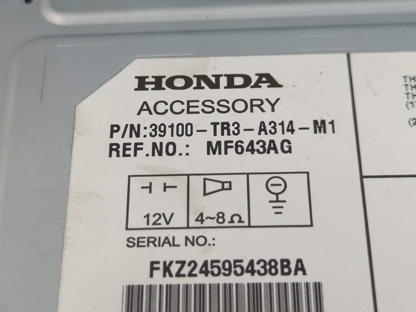 2013-2015 Honda Civic Am Fm Cd Player Radio Receiver - Oemusedautoparts1.com