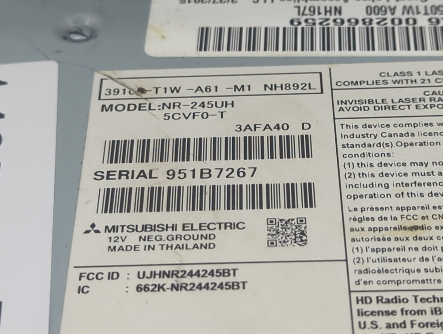 2015-2016 Honda Cr-v Tuner Satellite Receiver 1495033 - Oemusedautoparts1.com