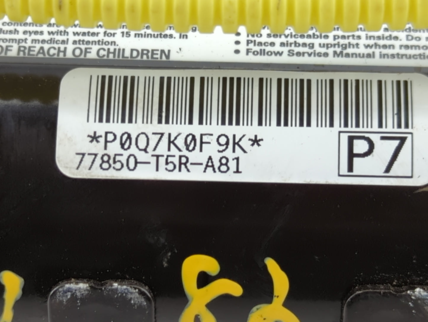 2015-2020 Honda Fit Air Bag Passenger Right Dashboard OEM P/N:77820T5RA80 Fits Fits 2015 2016 2017 2018 2019 2020 OEM Used A