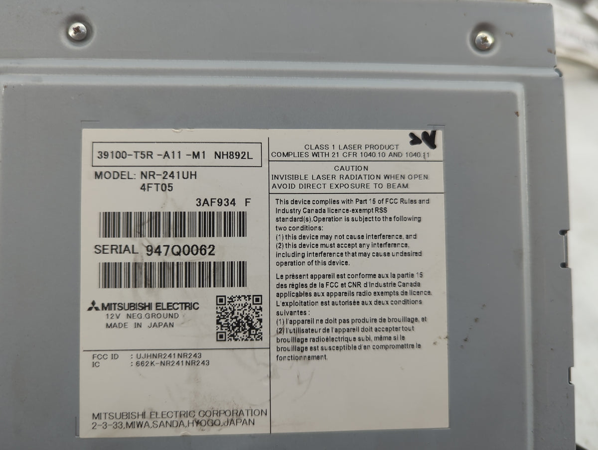 2015-2019 Honda Fit Radio AM FM Cd Player Receiver Replacement P/N:39100-T5R-A11-M1 NR-241UH Fits Fits 2015 2016 2017 2018 2