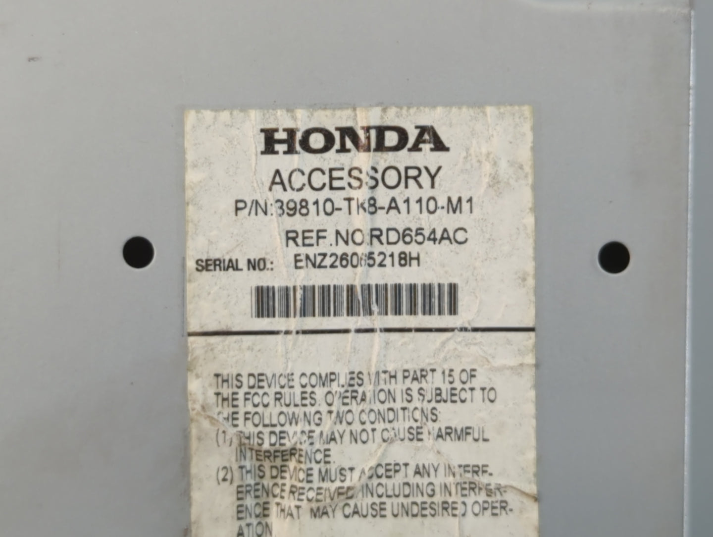 2014-2017 Honda Odyssey Radio AM FM Cd Player Receiver Replacement P/N:39810-TK8-A110-M1 Fits Fits 2014 2015 2016 2017 OEM U