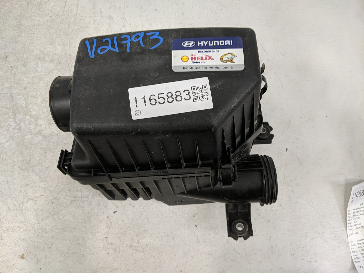 2012-2017 Hyundai Accent Air Cleaner Intake-duct Hose Tube - Oemusedautoparts1.com