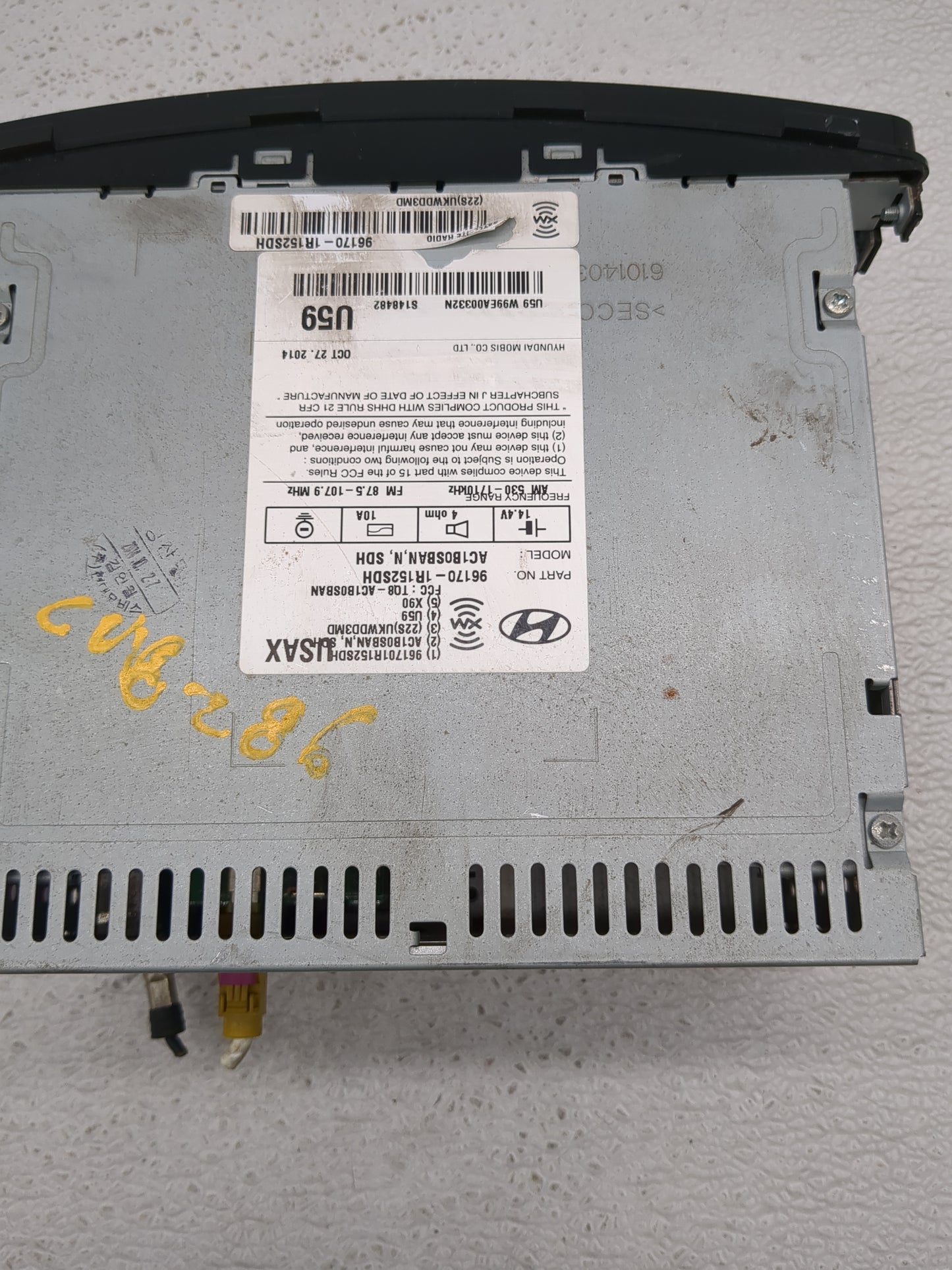 2015-2017 Hyundai Accent Radio AM FM Cd Player Receiver Replacement P/N:96170-1R152SDH Fits Fits 2015 2016 2017 OEM Used Aut