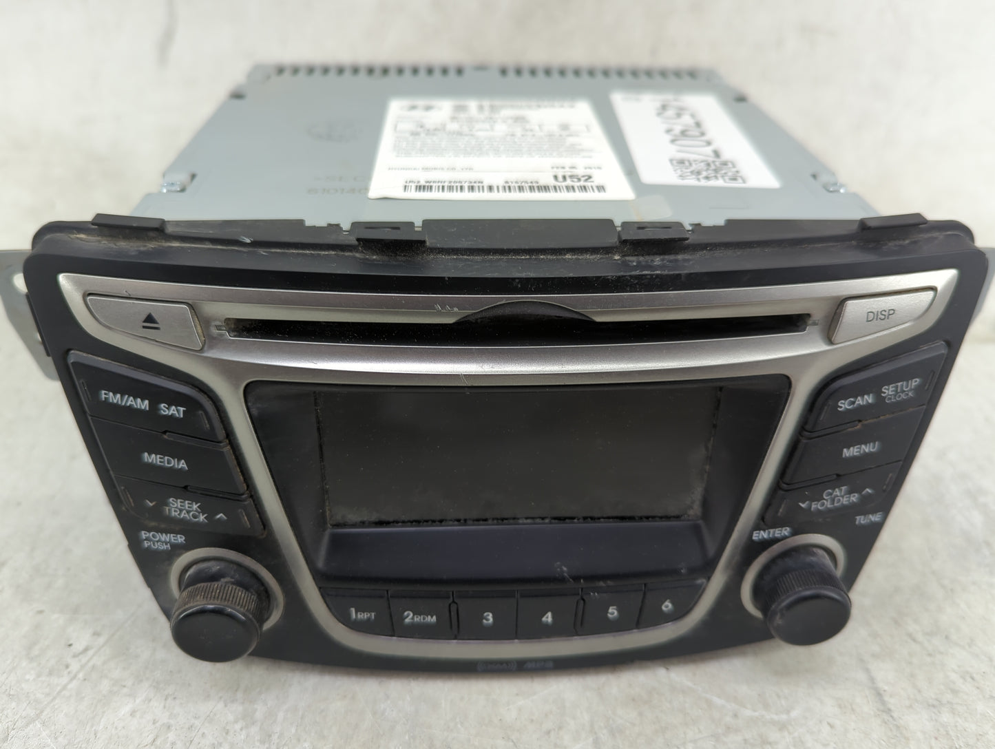2015 Hyundai Accent Radio AM FM Cd Player Receiver Replacement P/N:96170-1R111RDR AC180SBAN, AC180SBANNRDR Fits OEM Used Aut