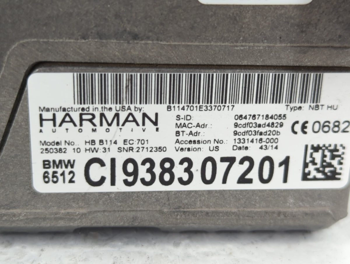2015 Hyundai Accent Radio AM FM Cd Player Receiver Replacement P/N:CI938307201 Fits Fits 2014 2016 2017 2019 OEM Used Auto P