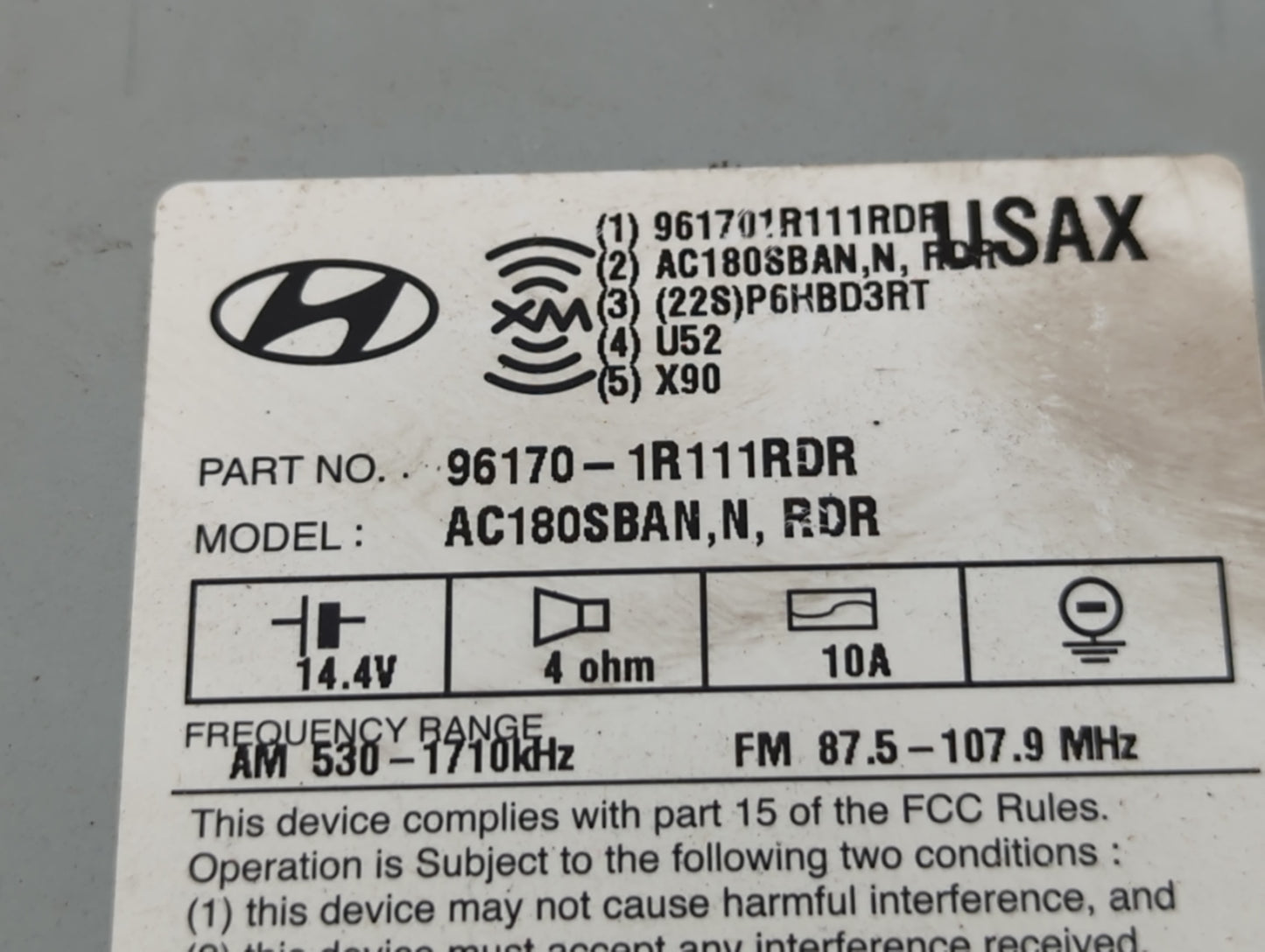 2015-2017 Hyundai Accent Am Fm Cd Player Radio Receiver - Oemusedautoparts1.com