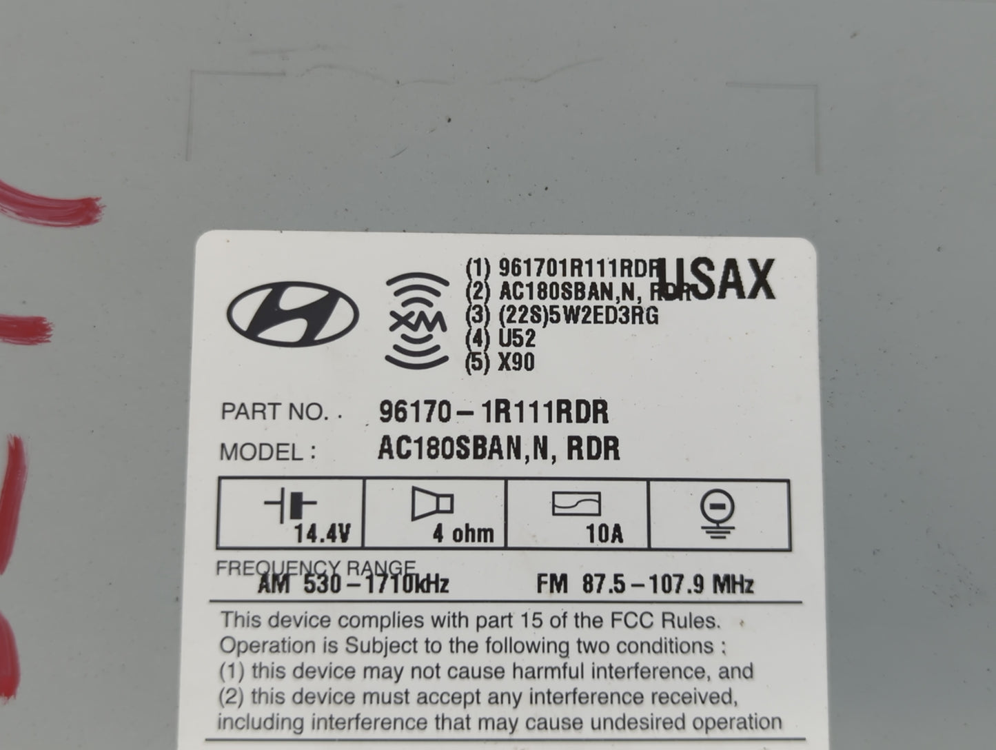 2015-2017 Hyundai Accent Am Fm Cd Player Radio Receiver - Oemusedautoparts1.com