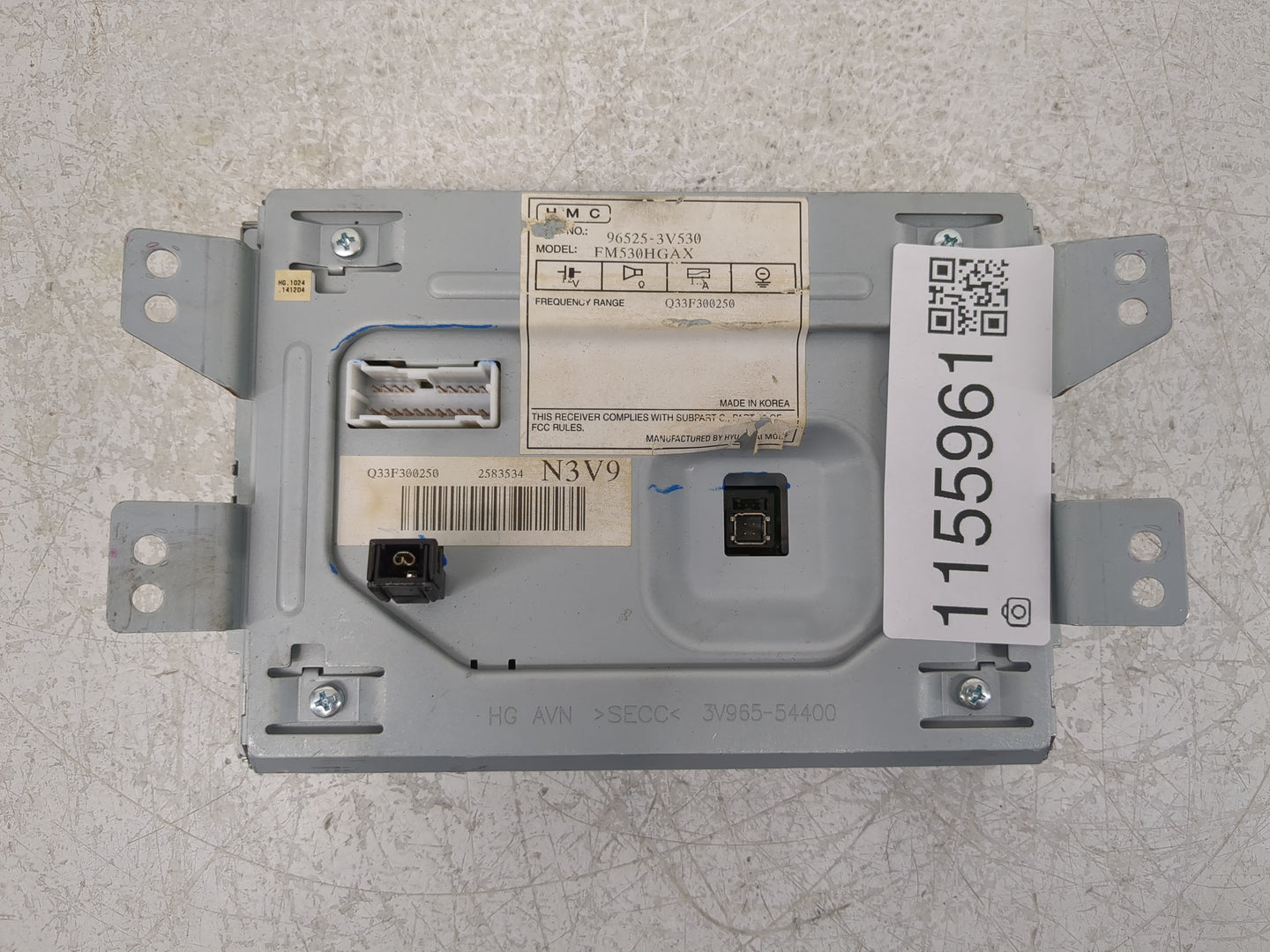 2015-2017 Hyundai Azera Radio AM FM Cd Player Receiver Replacement P/N:96525-3V530 Fits Fits 2015 2016 2017 OEM Used Auto Pa