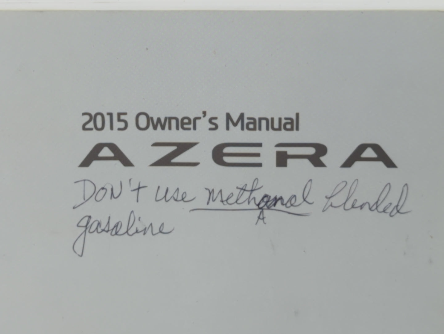 2015 Hyundai Azera Owners Manual Book Guide P/N:F3V0-EU40A OEM Used Auto Parts - Oemusedautoparts1.com