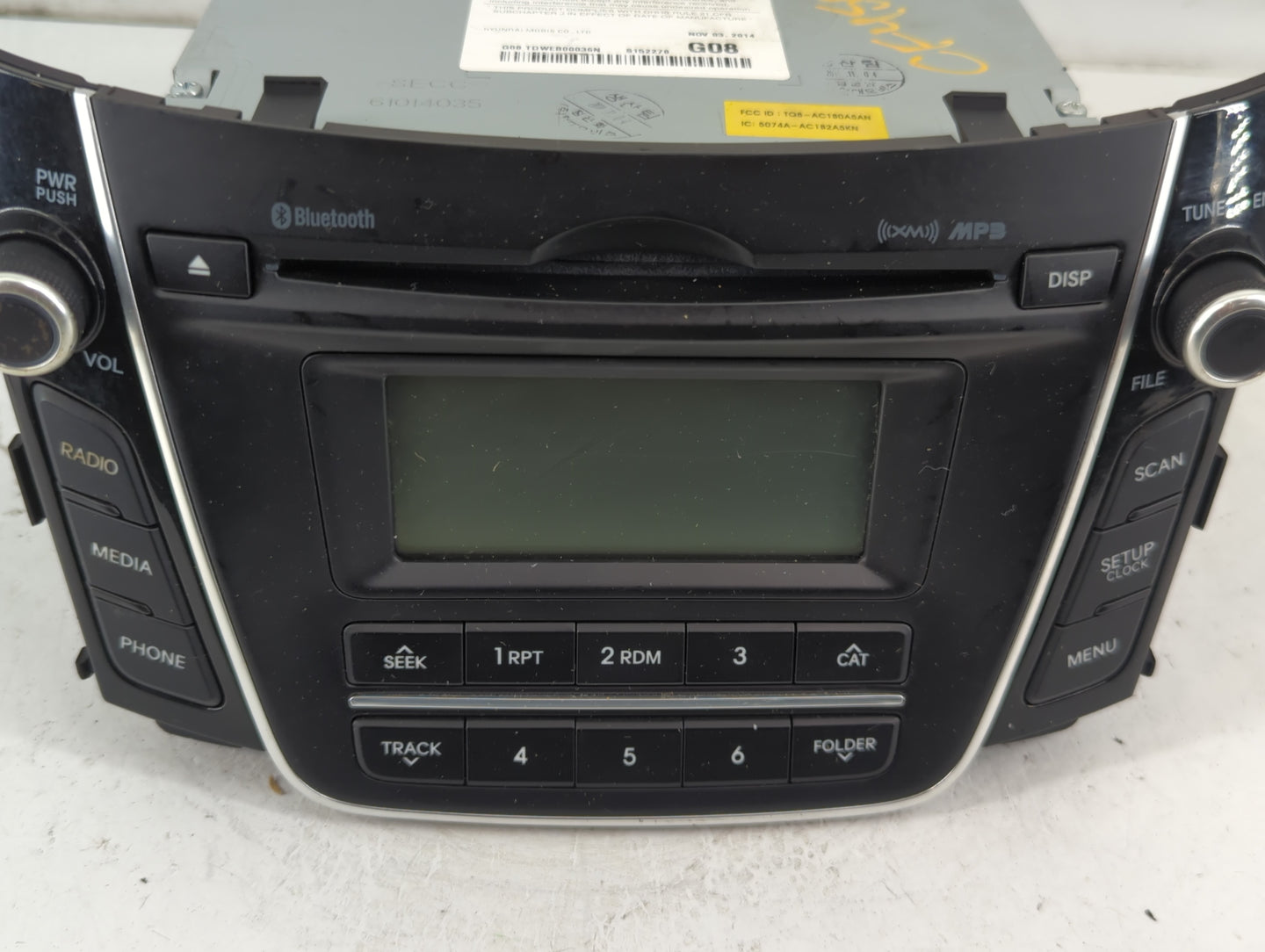 2014-2015 Hyundai Elantra Radio AM FM Cd Player Receiver Replacement P/N:96170-A5160GU Fits Fits 2014 2015 OEM Used Auto Par