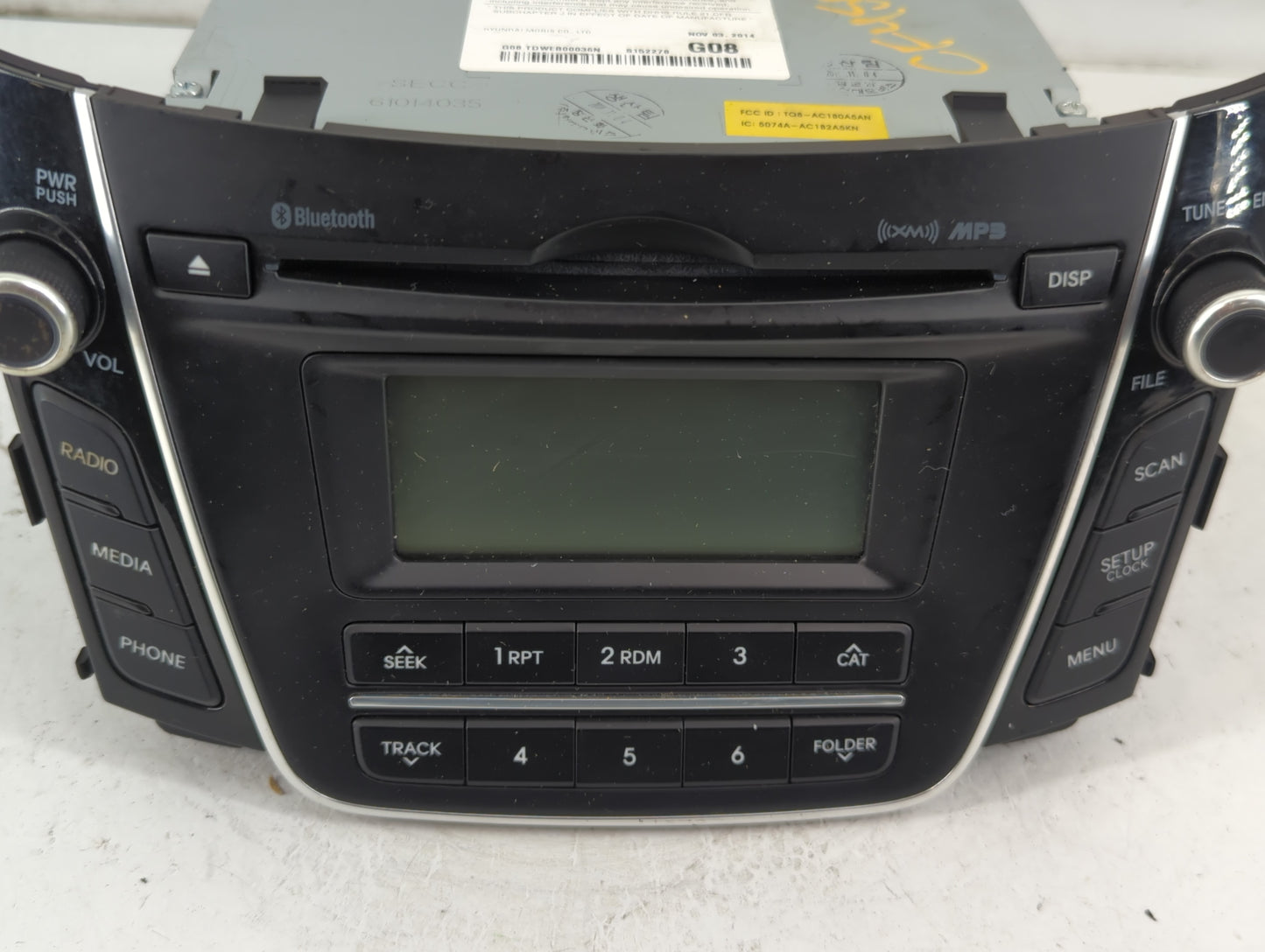 2014-2015 Hyundai Elantra Radio AM FM Cd Player Receiver Replacement P/N:96170-A5160GU Fits Fits 2014 2015 OEM Used Auto Par