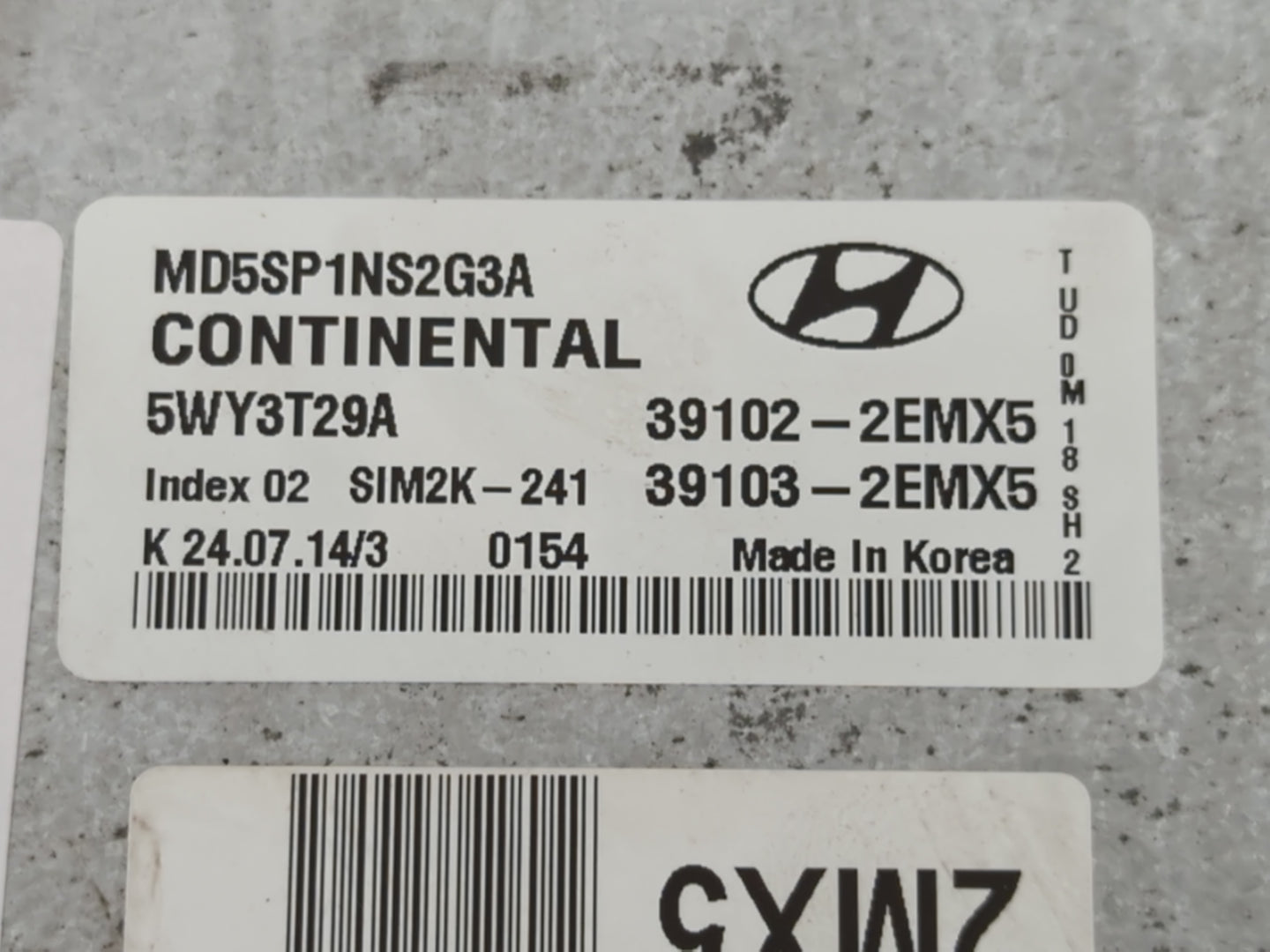 2014-2016 Hyundai Elantra PCM Engine Control Computer ECU ECM PCU OEM P/N:39103-2EMX5 39102-2EMX5 Fits Fits 2014 2015 2016 O
