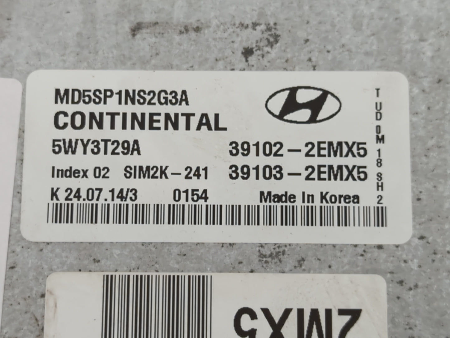 2014-2016 Hyundai Elantra PCM Engine Control Computer ECU ECM PCU OEM P/N:39103-2EMX5 39102-2EMX5 Fits Fits 2014 2015 2016 O