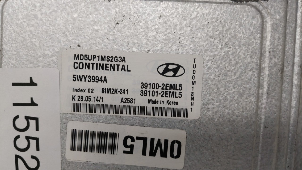 2014-2016 Hyundai Elantra PCM Engine Control Computer ECU ECM PCU OEM P/N:39133-2EGE0 39102-2EML6 Fits Fits 2014 2015 2016 O