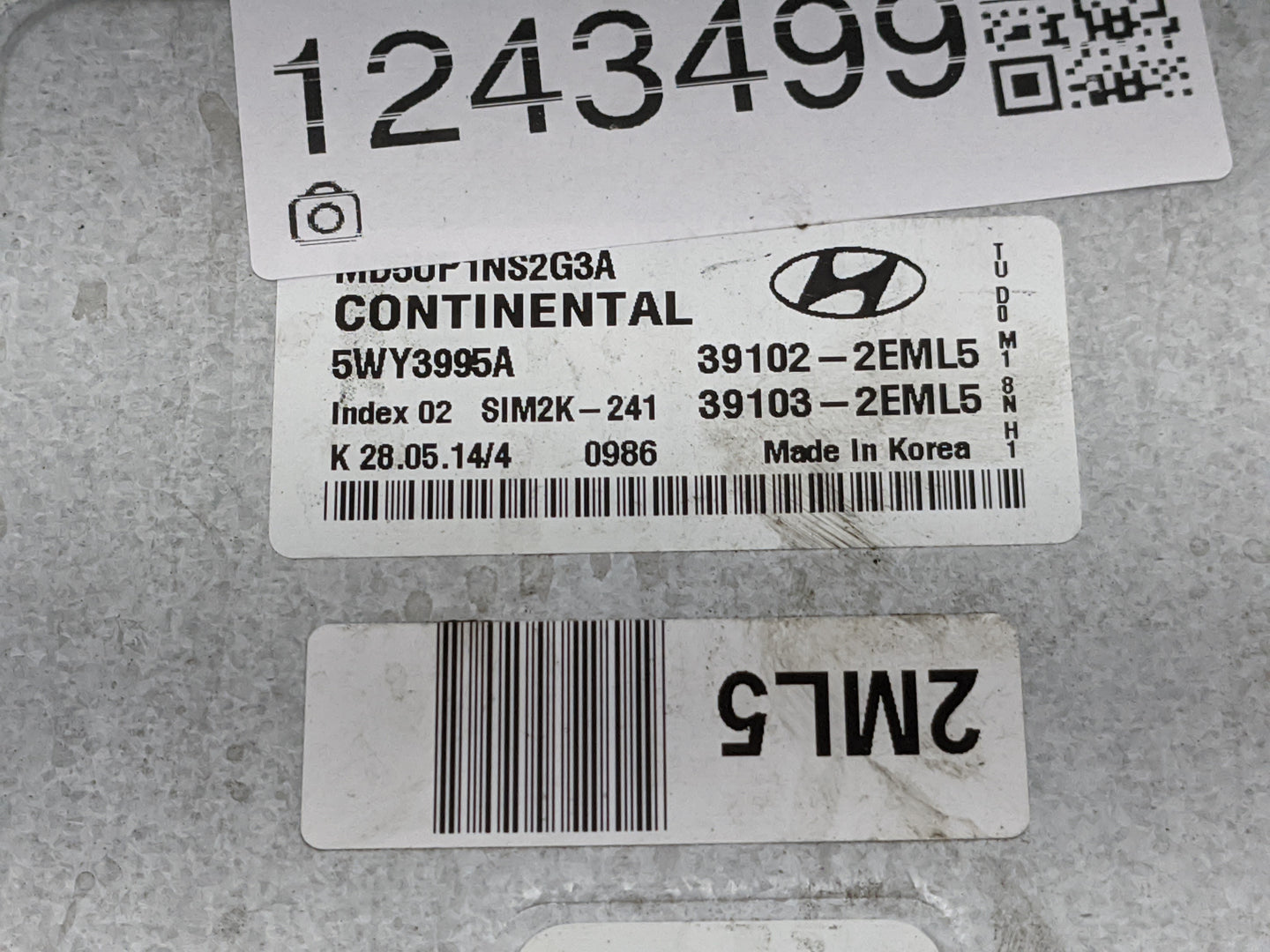 2014-2016 Hyundai Elantra PCM Engine Control Computer ECU ECM PCU OEM P/N:39131-2EMA1 Fits Fits 2014 2015 2016 OEM Used Auto
