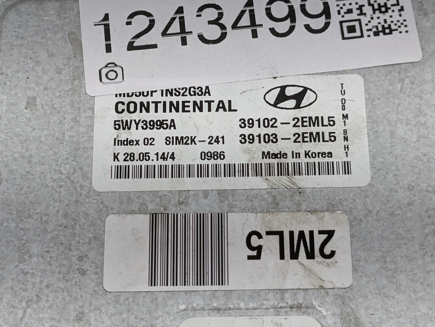 2014-2016 Hyundai Elantra PCM Engine Control Computer ECU ECM PCU OEM P/N:39131-2EMA1 Fits Fits 2014 2015 2016 OEM Used Auto