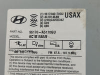 2013-2015 Hyundai Elantra Radio AM FM Cd Player Receiver Replacement P/N:96170-A5170GU Fits Fits 2013 2014 2015 OEM Used Aut