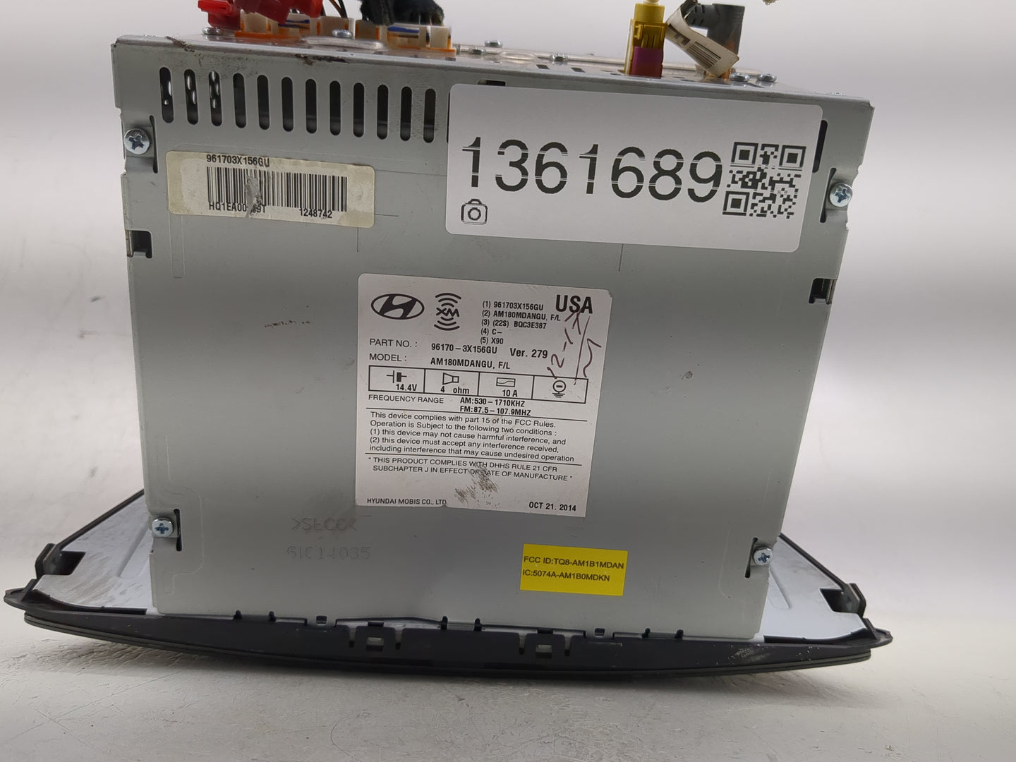 2014-2016 Hyundai Elantra Radio AM FM Cd Player Receiver Replacement P/N:96170-3X156GU Fits Fits 2014 2015 2016 OEM Used Aut