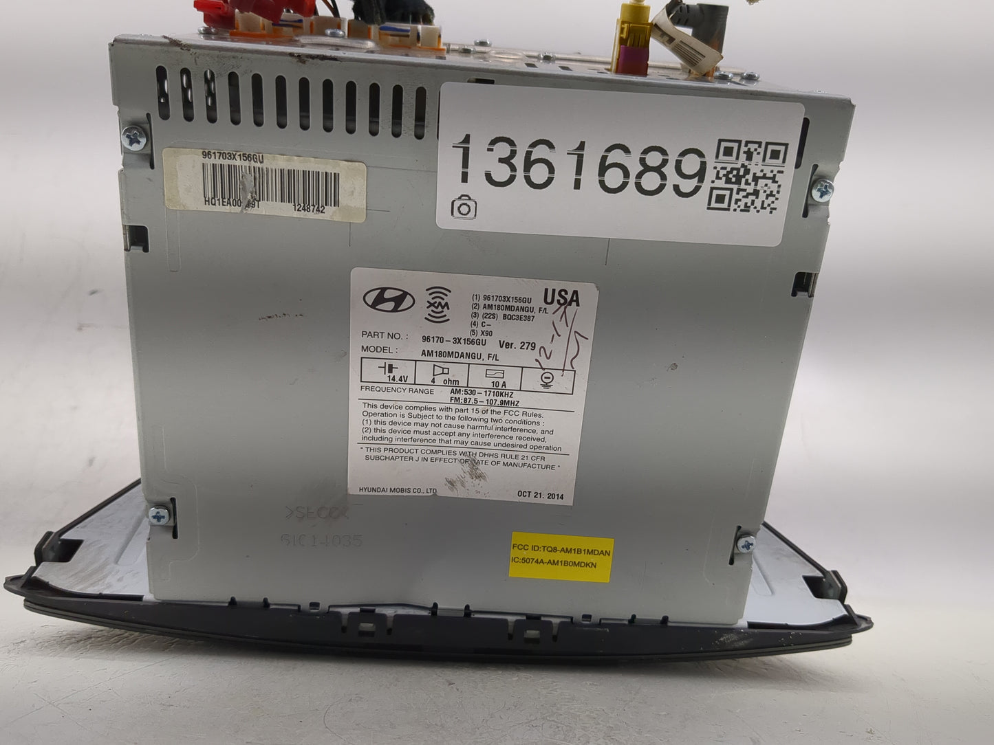2014-2016 Hyundai Elantra Radio AM FM Cd Player Receiver Replacement P/N:96170-3X156GU Fits Fits 2014 2015 2016 OEM Used Aut